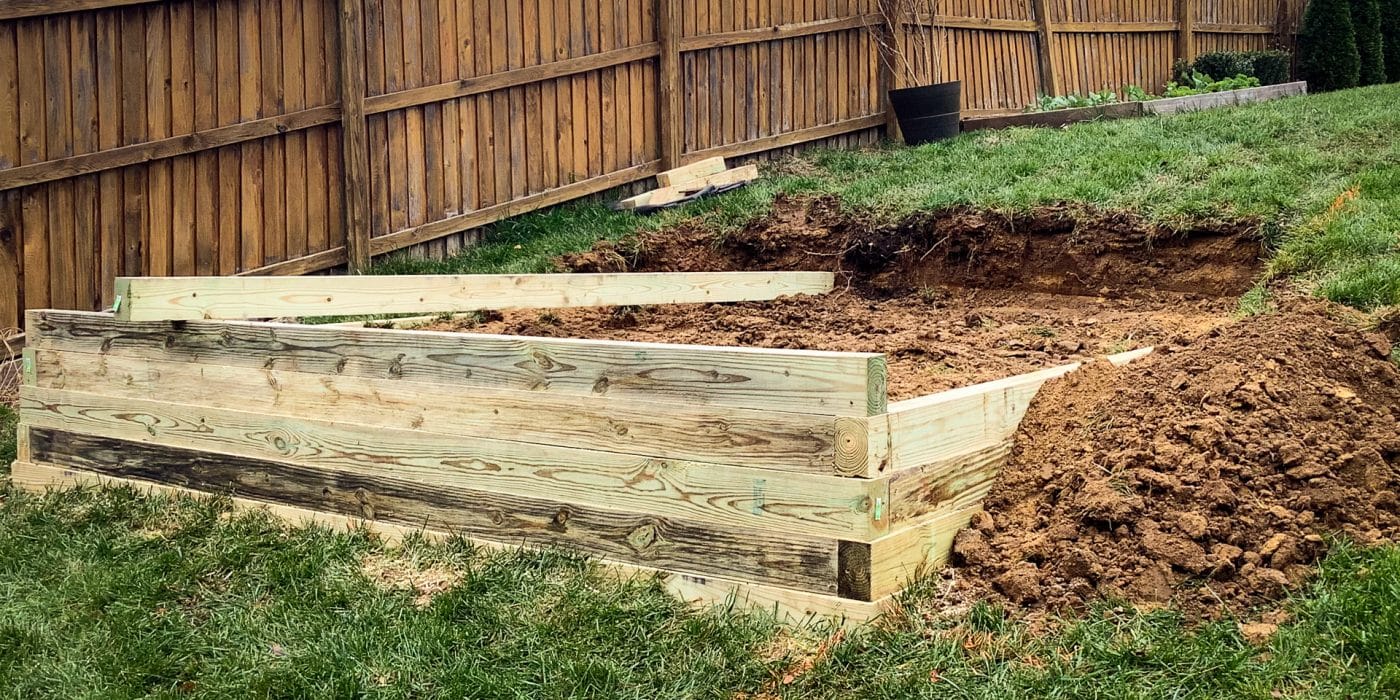A shed foundation being built by Site Preparations LLC