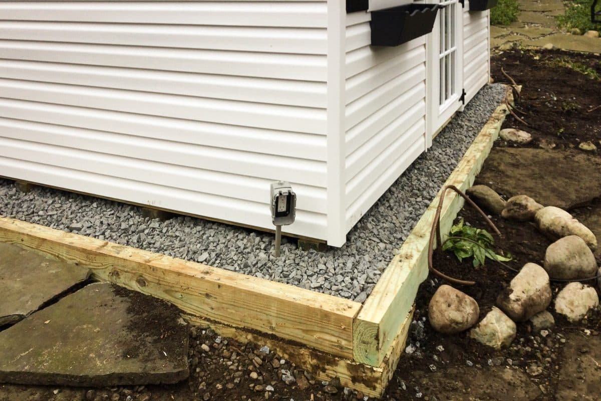 A heavy shed on a foundation that supports its weight