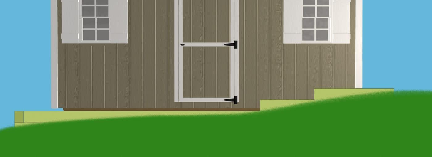 Diagram of how to install a shed foundation on a slope