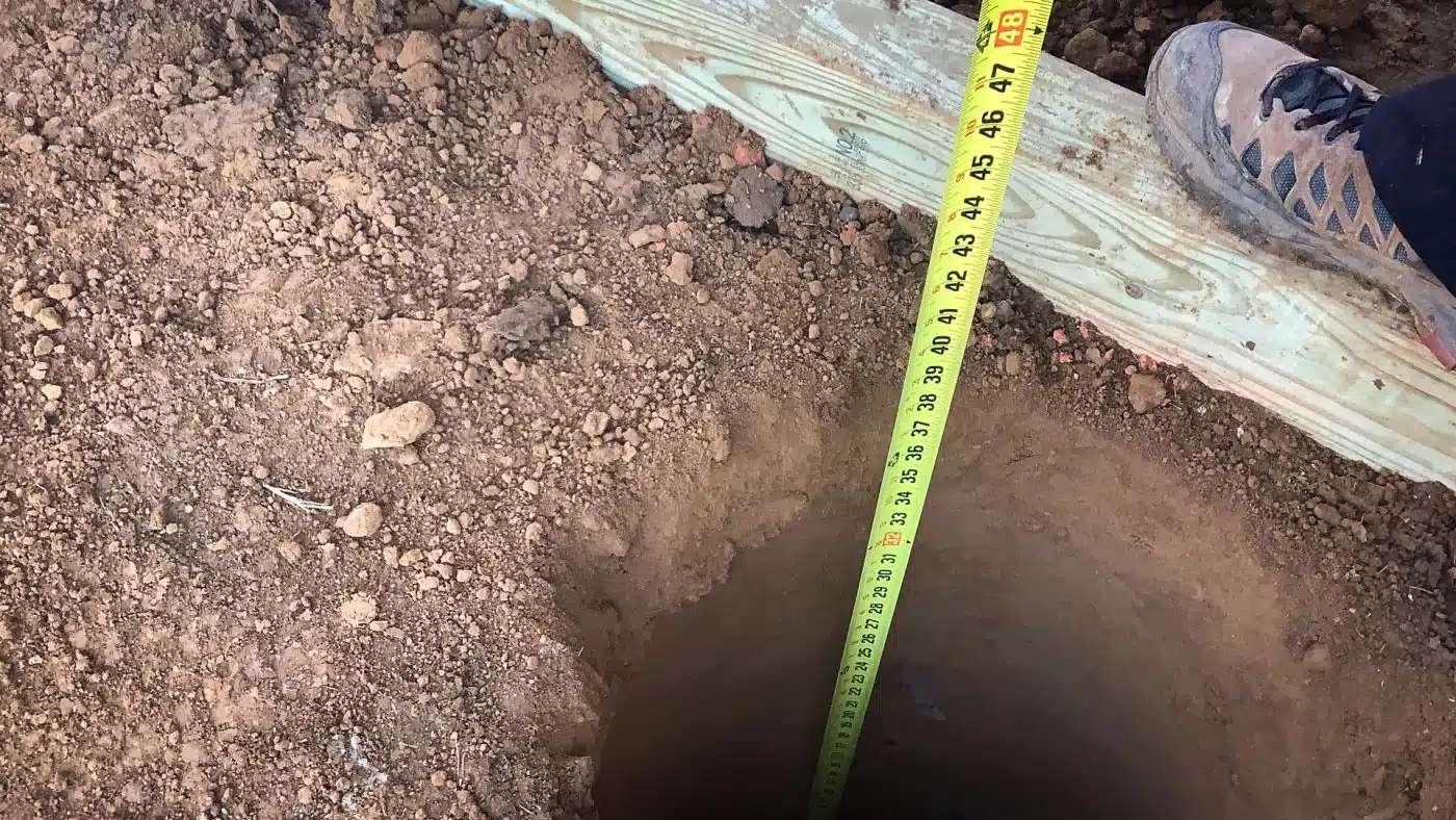 Shed foundation pier hole measurement