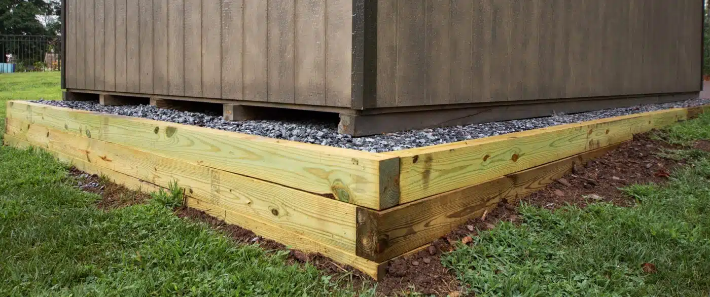 A shed foundation