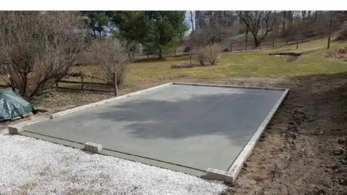 Concrete pad for a two-car garage