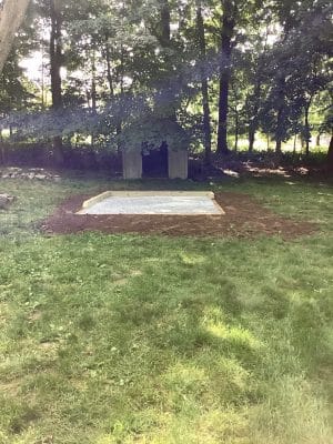 A gravel shed foundation in Suffern, NY