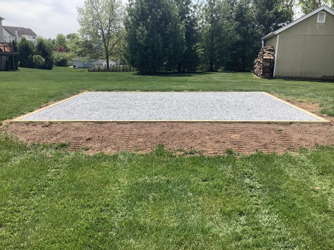 Shed foundation built in Royersford, PA