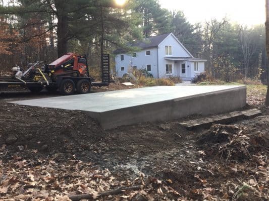 A concrete shed foundation in Austerlitz, NY