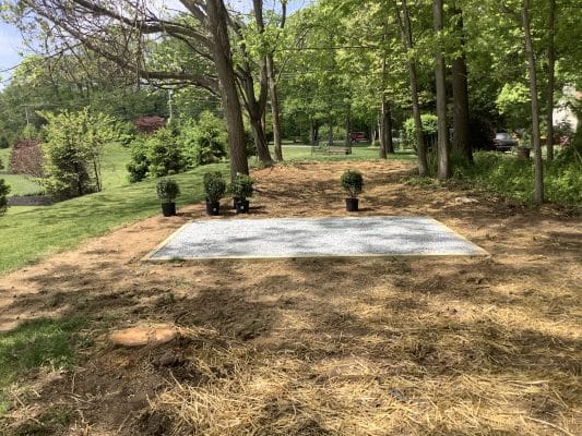 Shed pad installed in Downingtown, PA