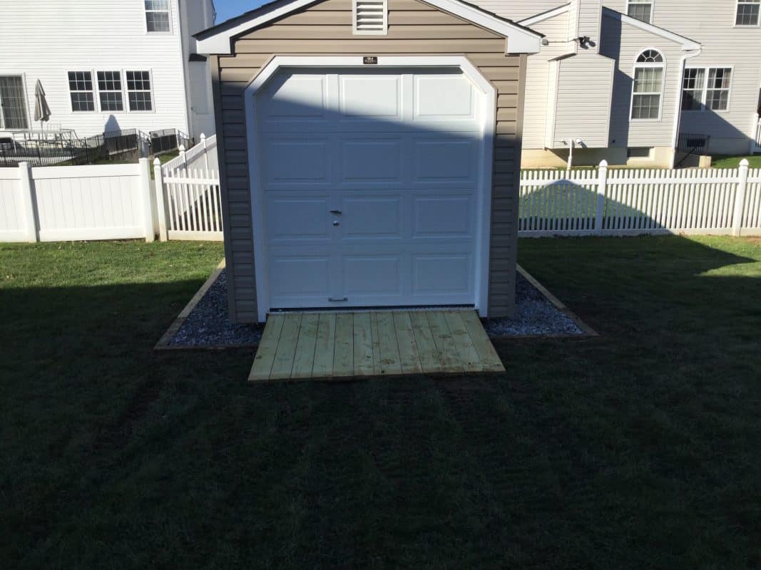 A gravel shed foundation in New Castle, DE