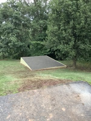 A gravel shed foundation in Royersford, PA