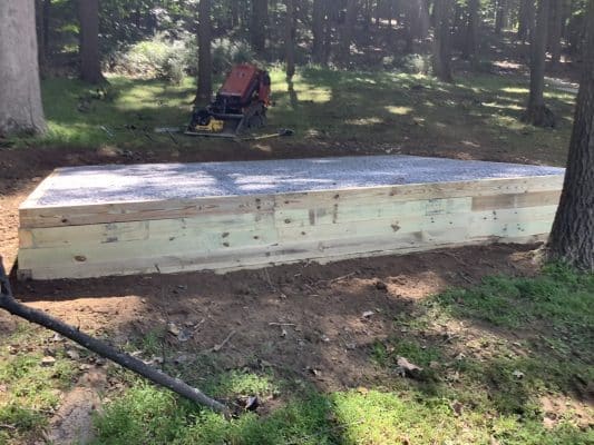Foundation for a shed in Far Hills, NJ