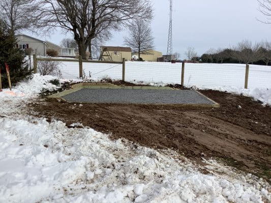 A gravel shed foundation in Holtwood, PA