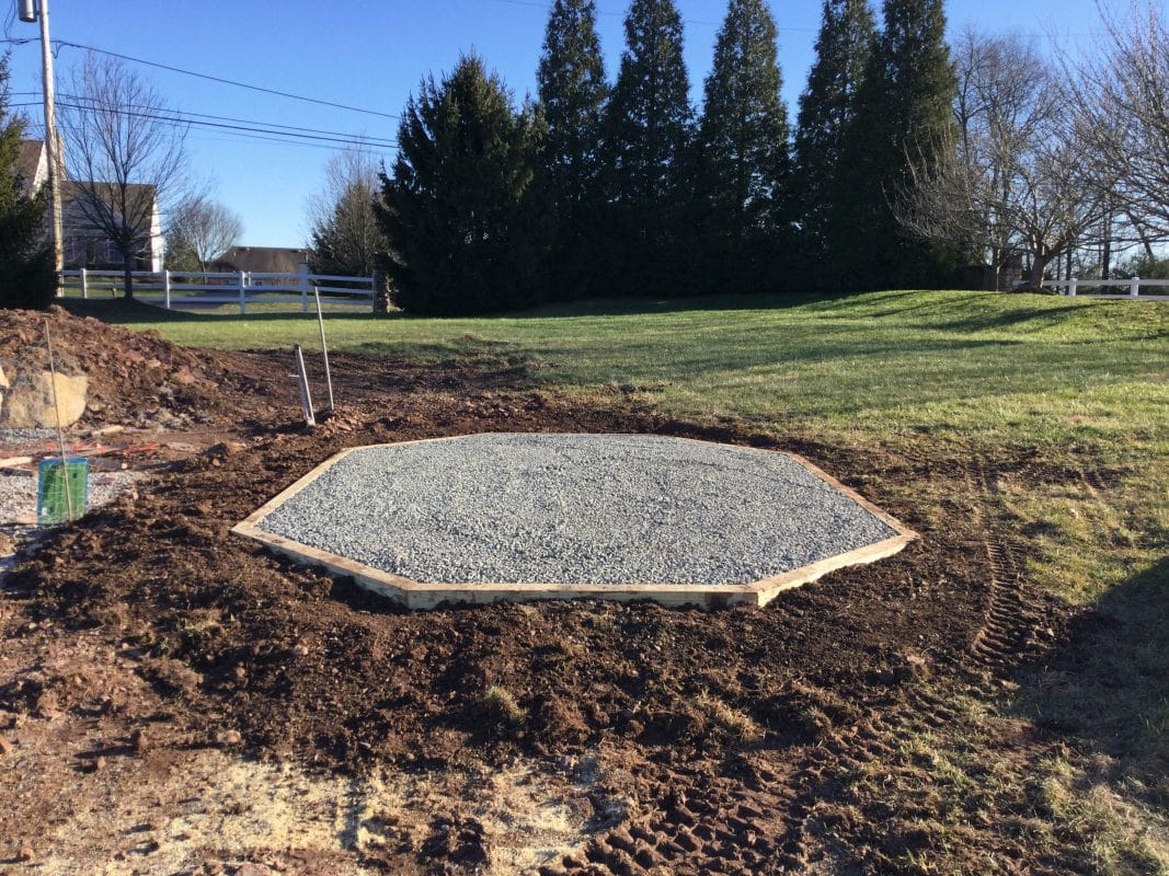 A gravel shed foundation in Skippack, PA