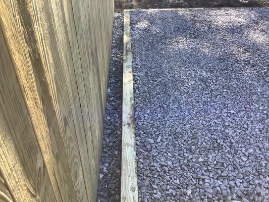 A gravel shed foundation in New Castle DE