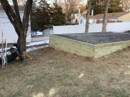 A gravel shed foundation in Feasterville PA