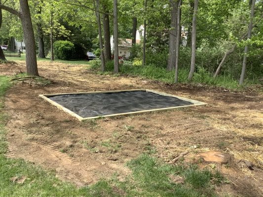 Shed foundation being built in Downingtown, PA