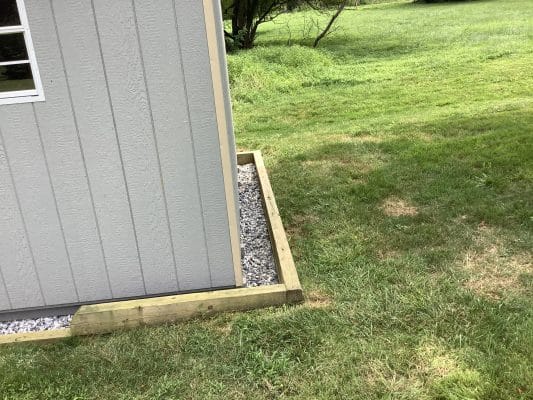 A gravel shed foundation in West Chester, PA