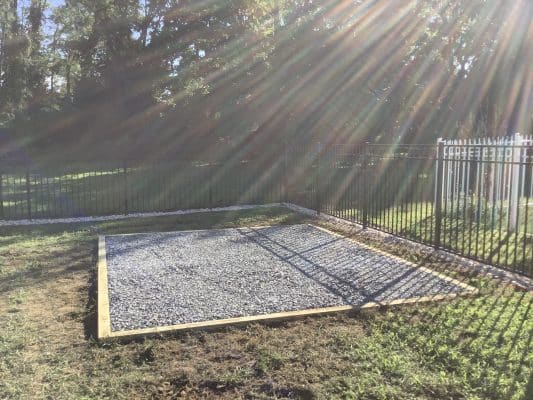 A gravel shed foundation built in Marlborough Township, PA