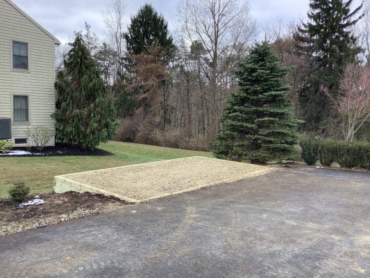 A gravel shed foundation in Bloomsburg, PA