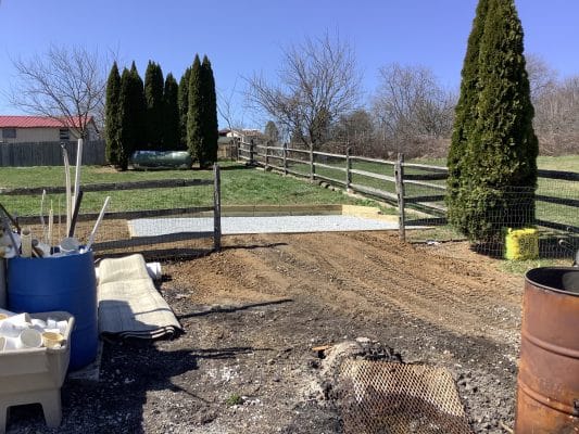 A gravel shed foundation in Coatesville PA