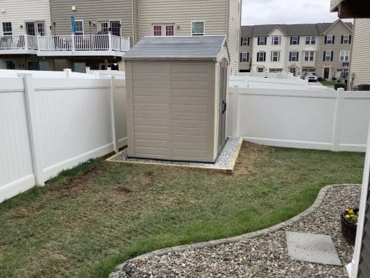 A gravel shed foundation in Hanover PA