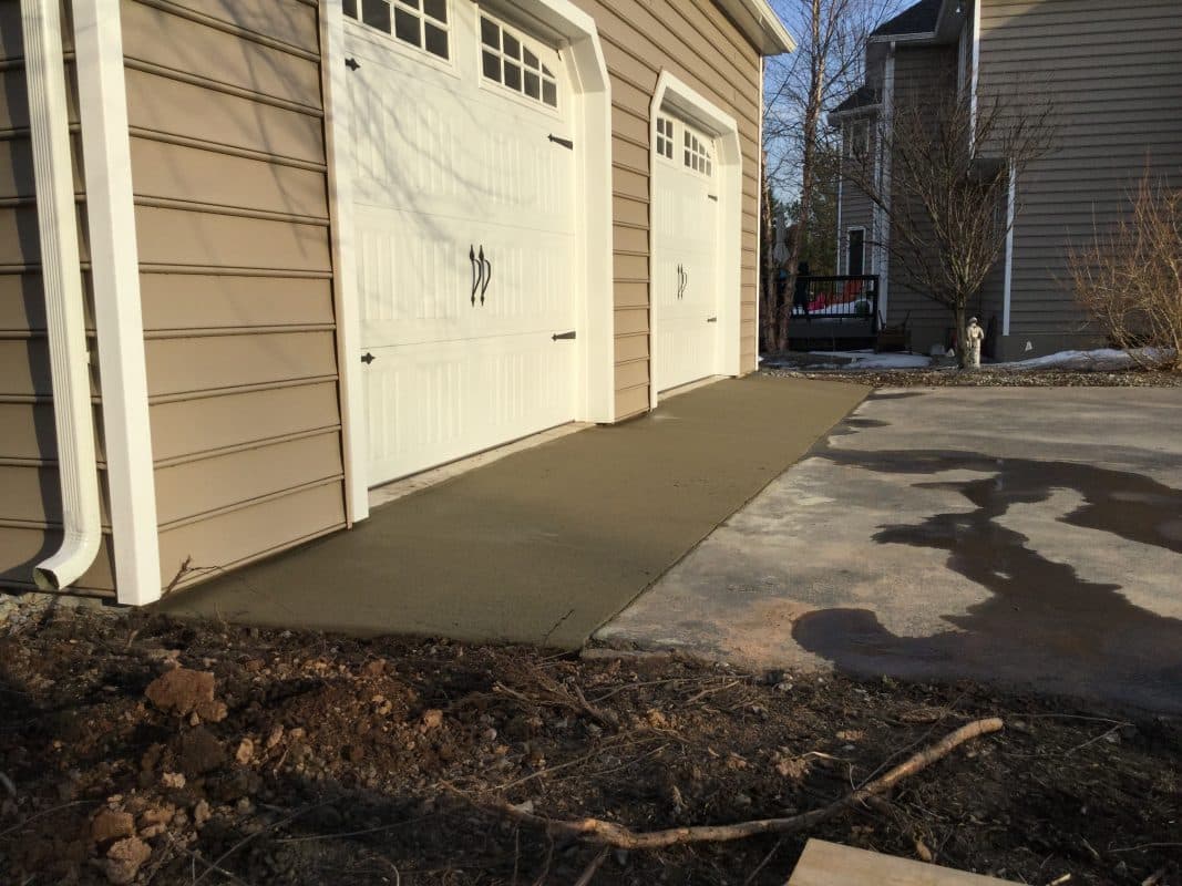 A concrete shed foundation in Doylestown PA