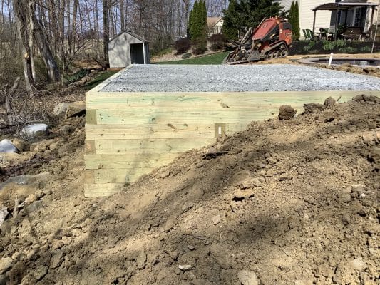 A gravel shed foundation in Douglassville, PA