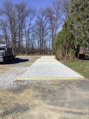 A gravel shed foundation in Lititz PA