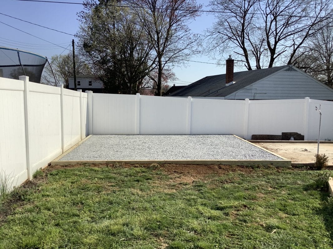 A gravel shed foundation in York PA