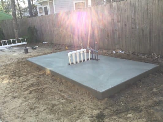 A pool equipment pad foundation in Rehoboth Beach, DE