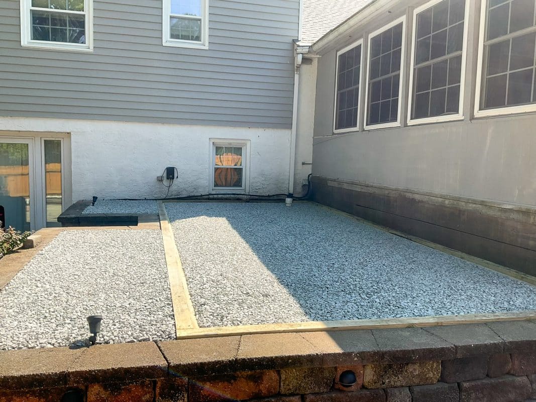 gravel install for dog friendly turf for yard base