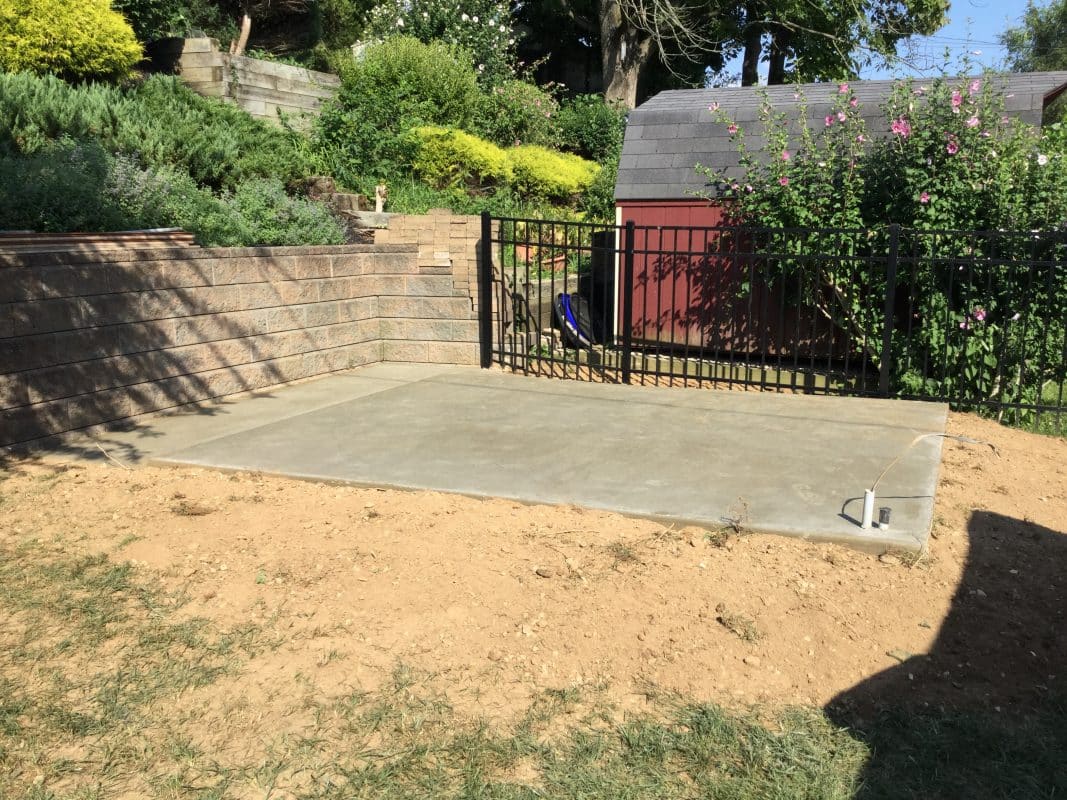 "A gravel shed foundation in Broomall, PA"