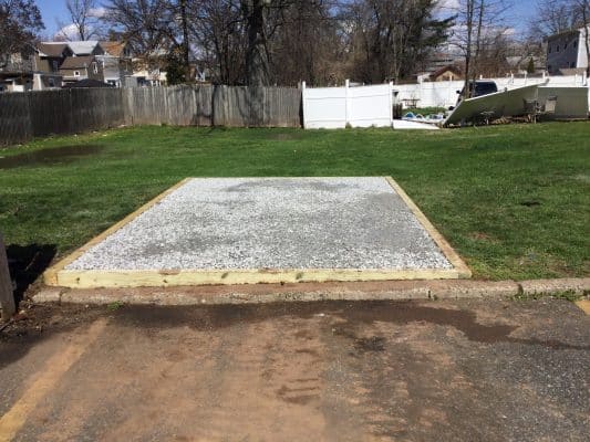 Gravel Shed foundation in Rahway, NJ