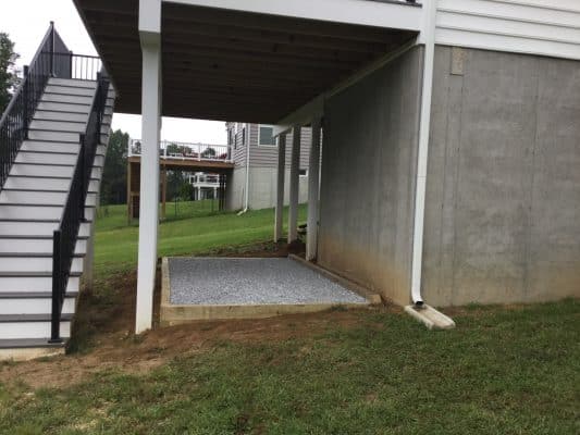 "A gravel shed foundation in Avondale, PA"