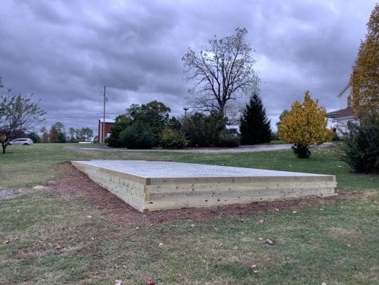 "A gravel shed foundation in Hanover, PA"