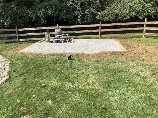 "A gravel shed foundation in Kennett Square, PA"