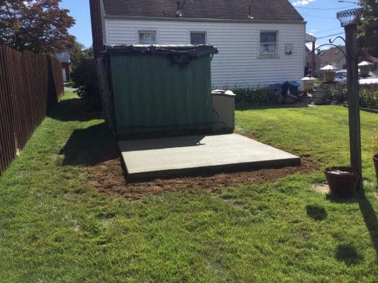 a concrete shed foundation in bethlehem PA