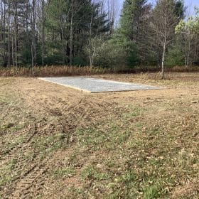 "A gravel shed foundation in Spencer, NY"