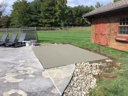 a concrete shed foundation in doylestown PA