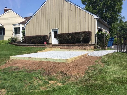 a gravel shed foundation in newtown PA