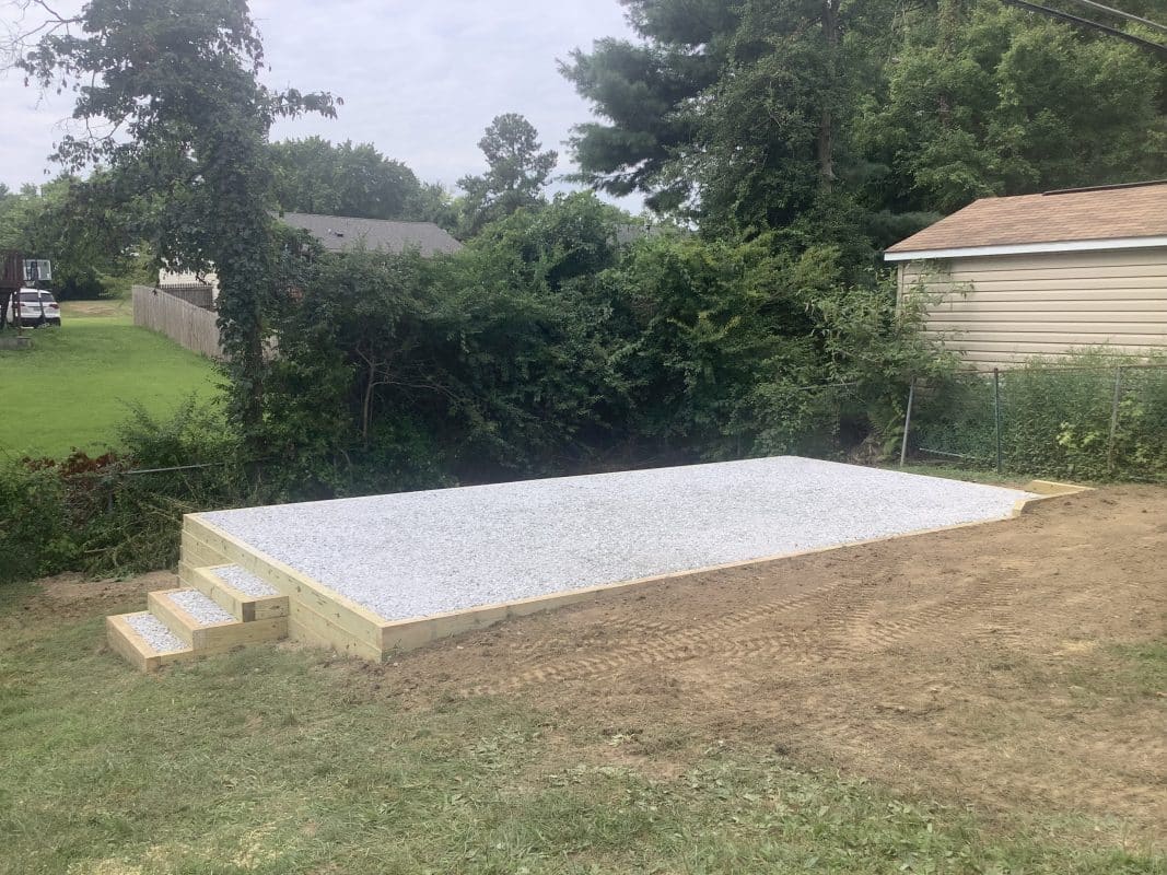 a gravel shed foundation in edgewood MD