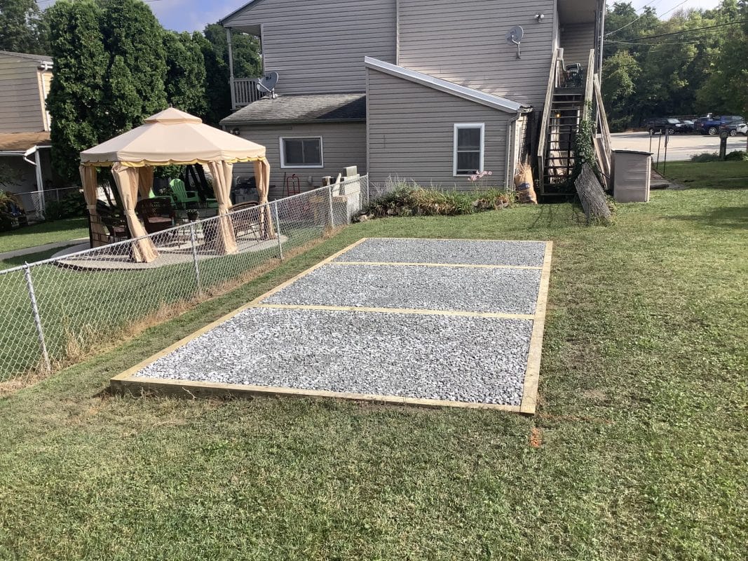 a gravel shed foundation in columbia PA