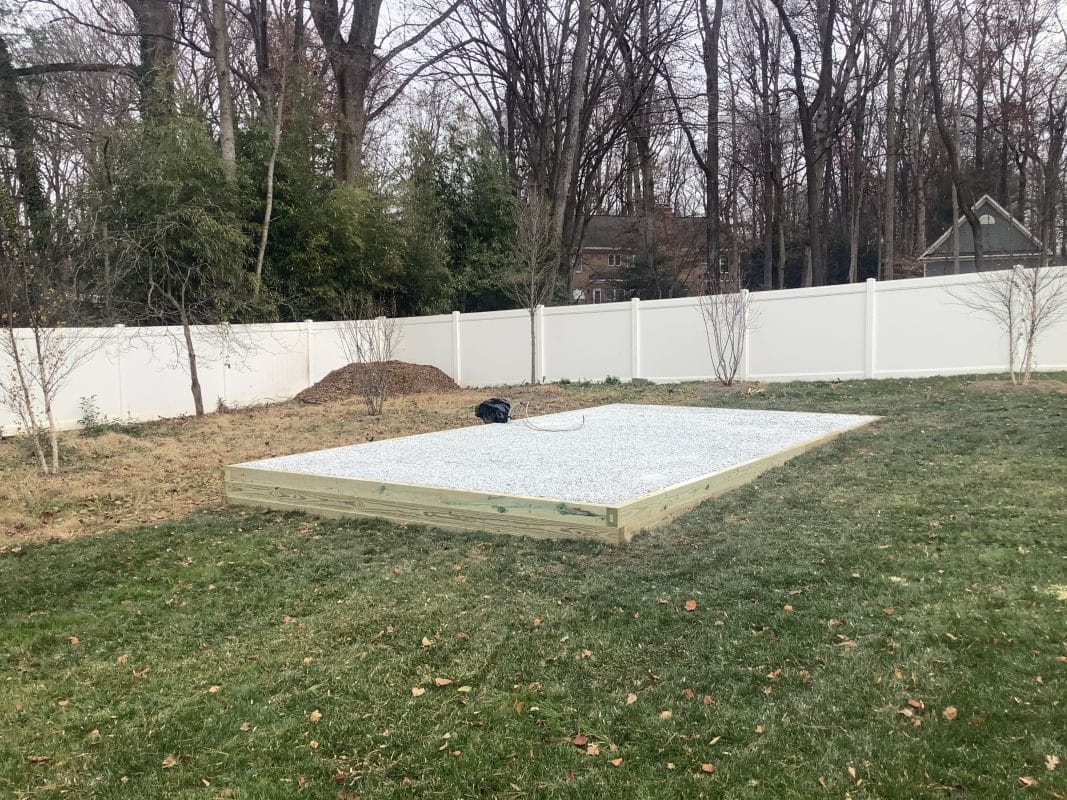 a gravel shed foundation in vienna VA