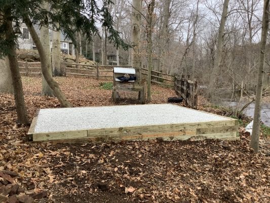 a gravel shed foundation in newtown square PA