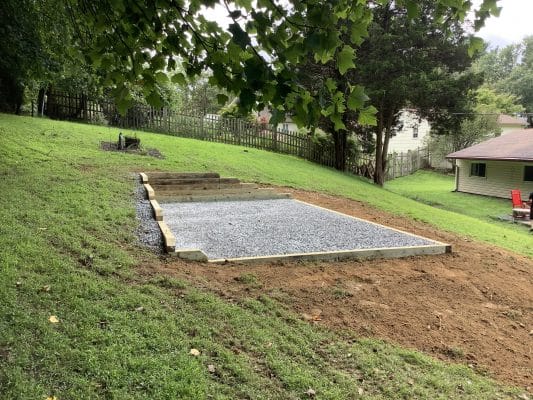 a gravel shed foundation in columbia MD