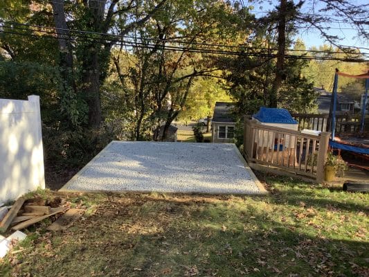 a gravel shed foundation in abington PA
