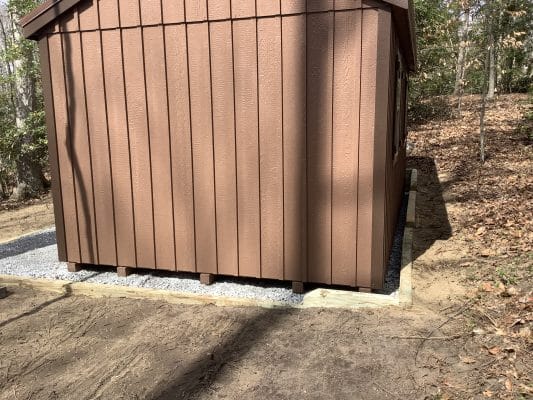 Gravel Shed Foundation in King George, VA.