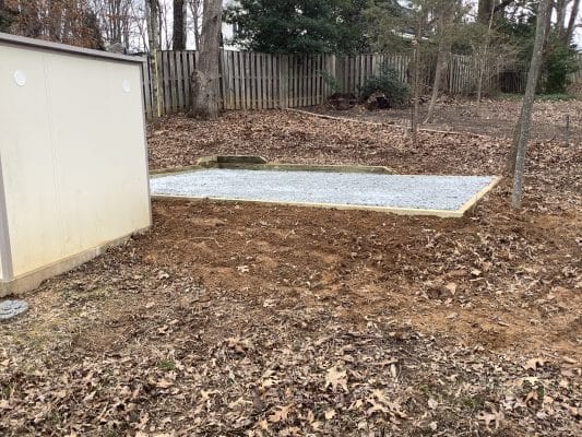 A shed foundation in Herndon VA