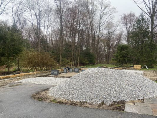 A concrete garage foundation installed in Connecticut