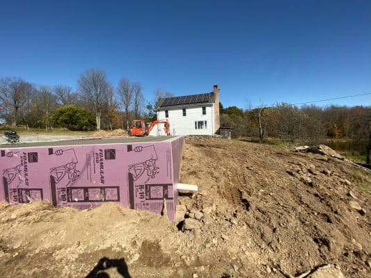 Cement garage foundation in PA